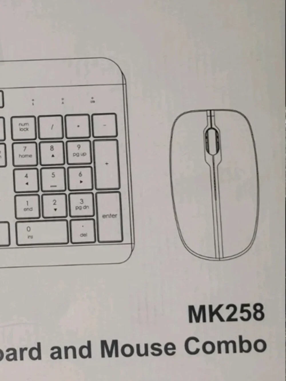 MK258 Wireless Keyboard and Mouse Combo QWERTY English Layout